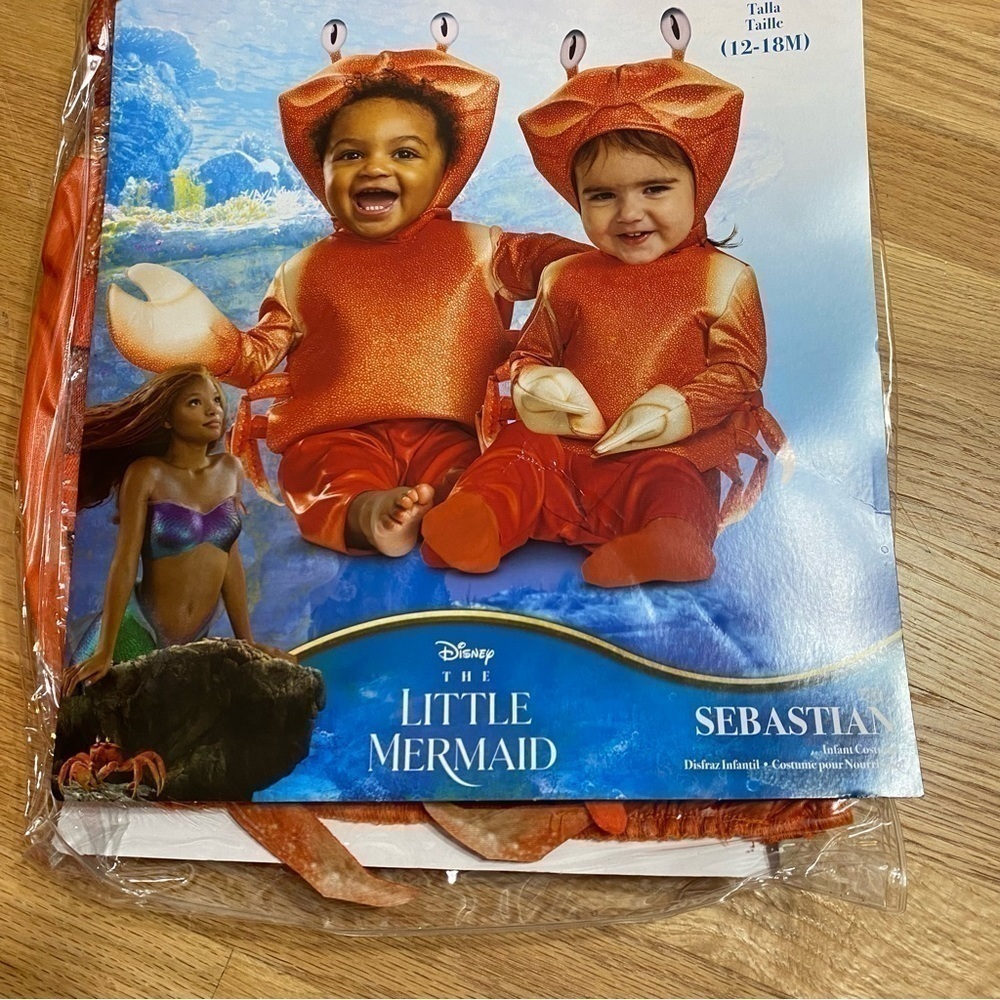 Little Mermaid Sebastian Costume NEW 12-18 mos Disney Baby Kids Halloween Parks - Picture 1 of 4